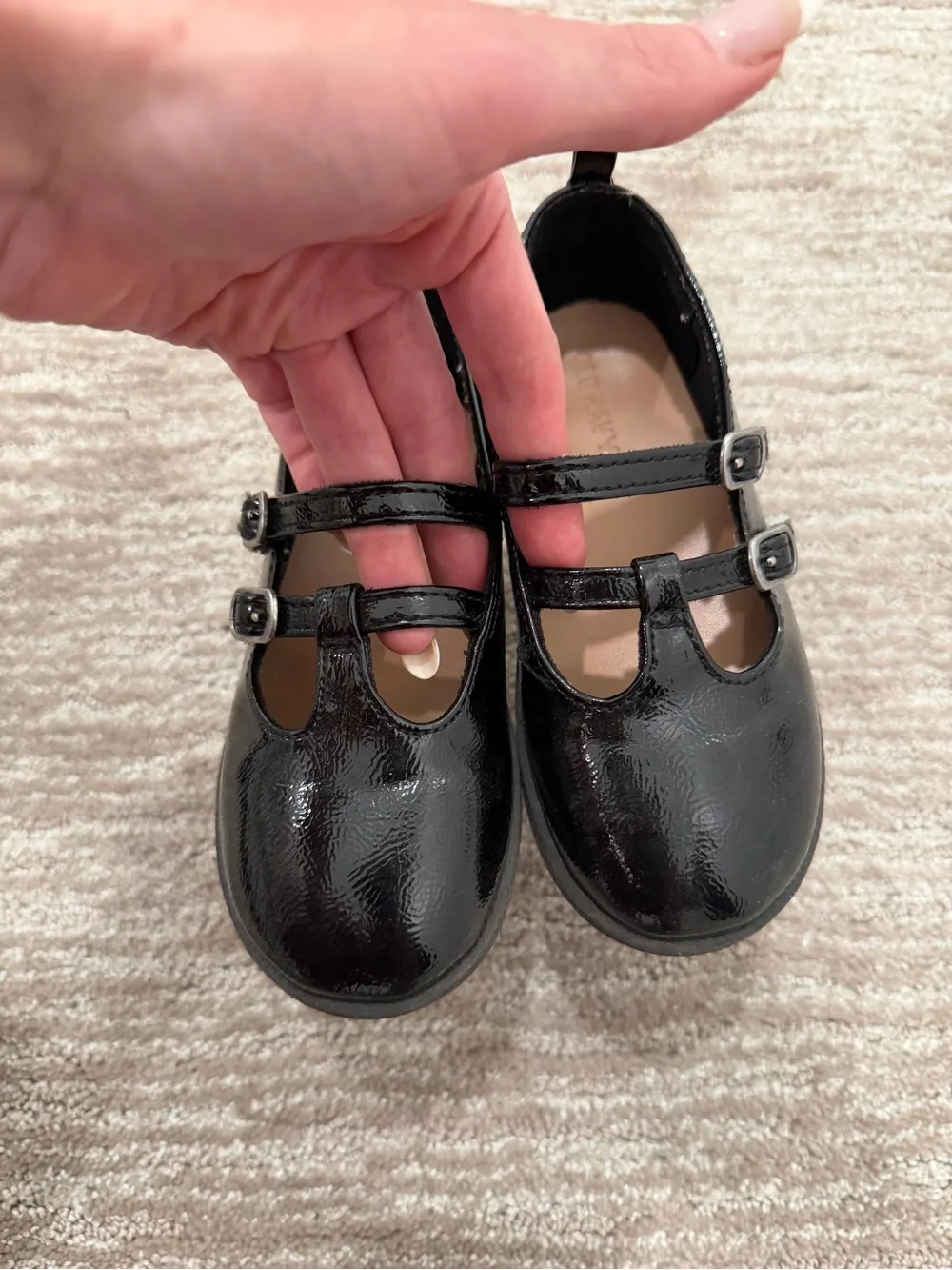 Old Navy Black Patent Double-Strap Mary Jane Kids Shoes
